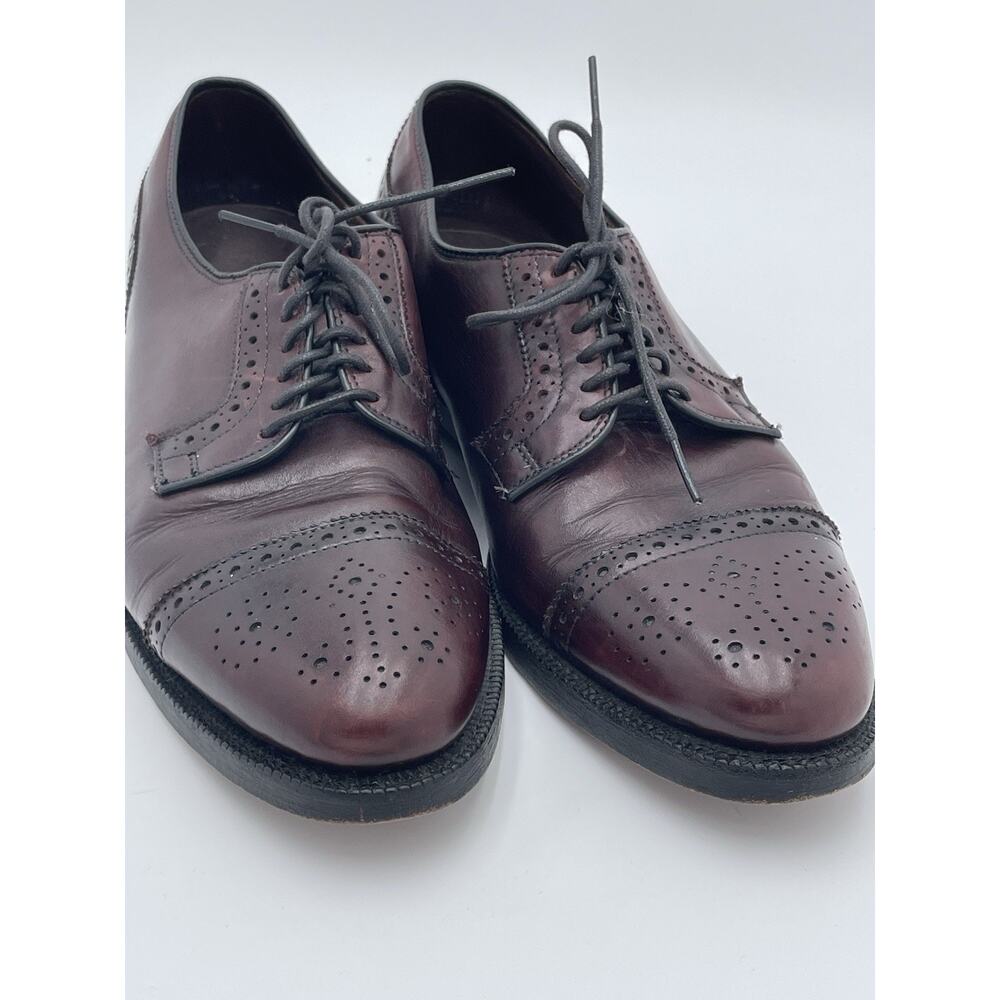 Allen Edmonds Hancock Burgundy Leather Cap Toe Brogue Oxford 9.5 D 7677 - Picture 7 of 10